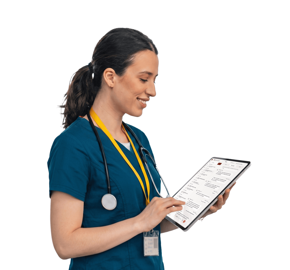 Clinician reviewing Scope Health documentation on an iPad